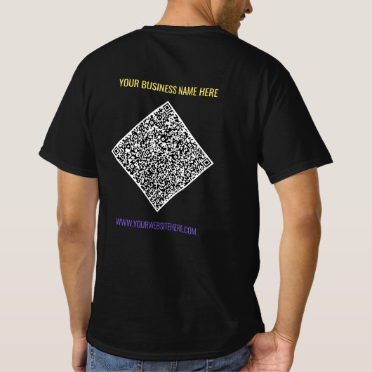 Votre T-Shirt promotionnel de code QR Scan texte p (Dos)