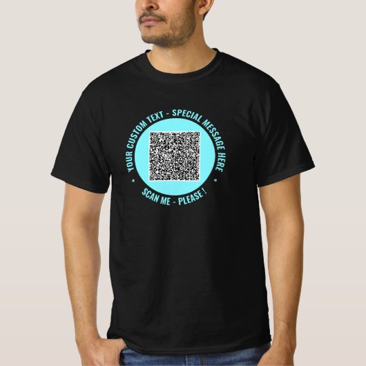 Votre T-shirt QR Code avec texte et couleurs perso (Devant)