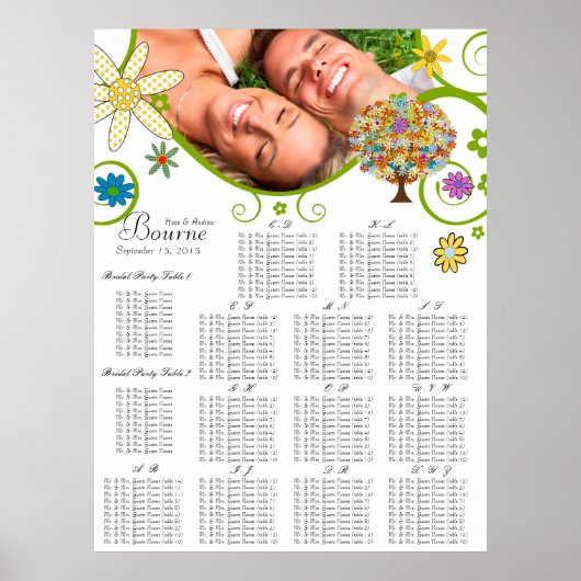Votre tableau de placement de table Fleur Arboresc (Devant)
