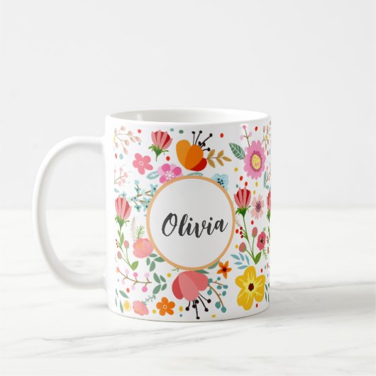Votre tasse d'élégance florale personnalisée (Gauche)