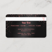Votre texte Confetti Carte de crédit Black Pink (Dos)