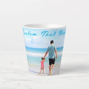 Votre texte de photo de famille Mug en latte avec