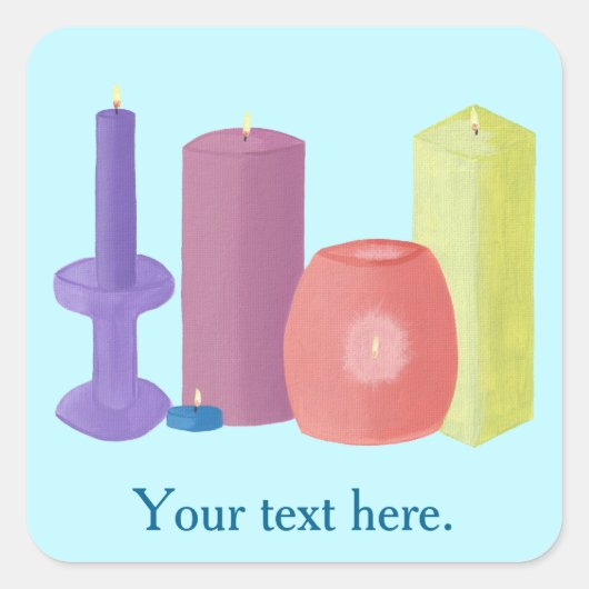 Votre texte ici Bougies chandelles Stickers (Devant)
