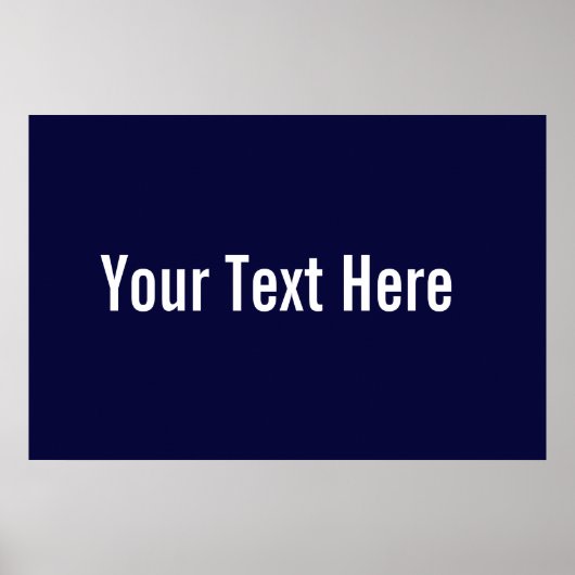 Votre texte ici Custom Navy Blue Horizontal Poster (Devant)
