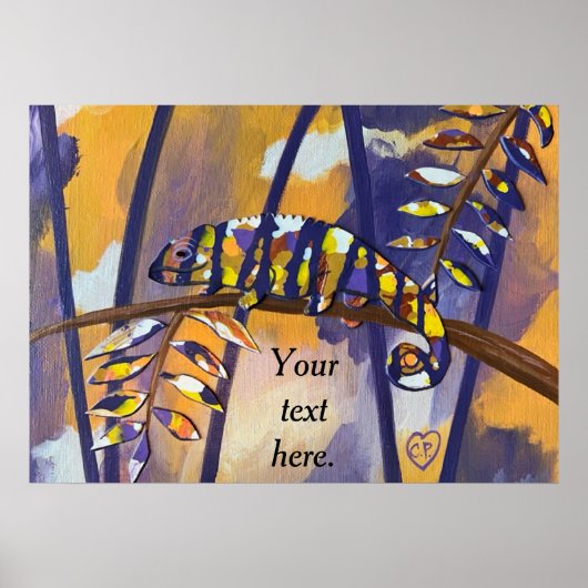 Votre texte ici sur Poster de Chameleon Violet Ora (Devant)