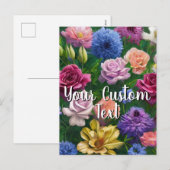 Votre texte Modèle Fleurs Mixtes 11 Printemps (Devant / Derrière)