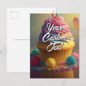 Votre texte personnalisé Joyeux Modèle Cupcake d'a (Devant / Derrière)