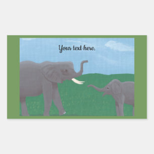 Votre texte, Stickers Eléphant, Mère et Enfant