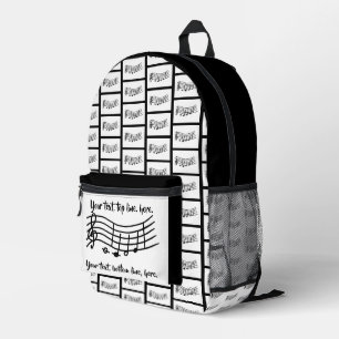 Votre texte sur sacs à dos de notes de musique per