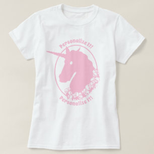 VOTRE TEXTE T-shirt Zombie rose Unicorn