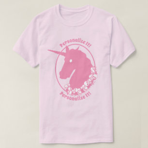 VOTRE TEXTE T-shirt Zombie rose Unicorn