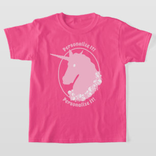 VOTRE TEXTE T-shirt Zombie rose Unicorn
