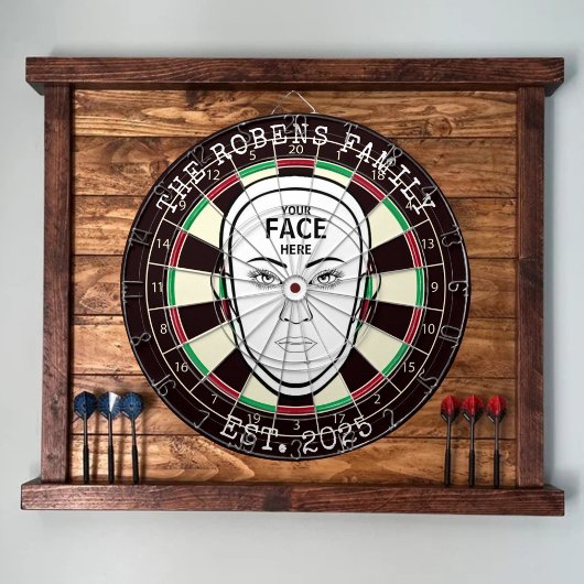 Votre visage ici Cible de fléchettes
