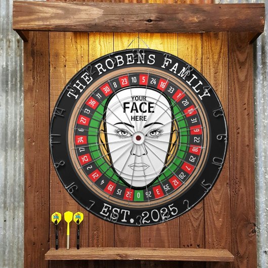 Votre visage ici Cible de fléchettes