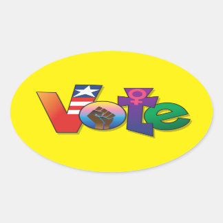 "Votre vote, votre voix" - Autocollant ovale perso