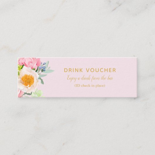 Voucher Roos Drink Voucher Tickets voor bast (Voorkant)