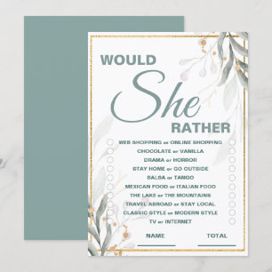 Voudrait-Elle Plutôt Fête des mariées Invitation D
