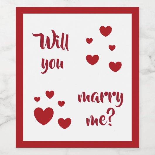 voulez-vous m'épouser étiquette de vin par dalDesi (Étiquettes simples)