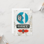 Vous A Apporté Une Carte De Voeux Fleur (Devant/Arrière en situation)