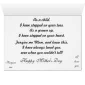 "VOUS AIMÉ QUAND VOUS NE POUVIEZ PAS DIRE À MOM" c (Intérieur Horizontal (Bas))