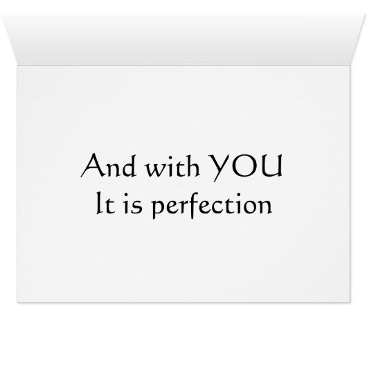 VOUS AIMER EST "PERFECTION" TOUTE OCCASION AMOUR (Intérieur Horizontal (Bas))