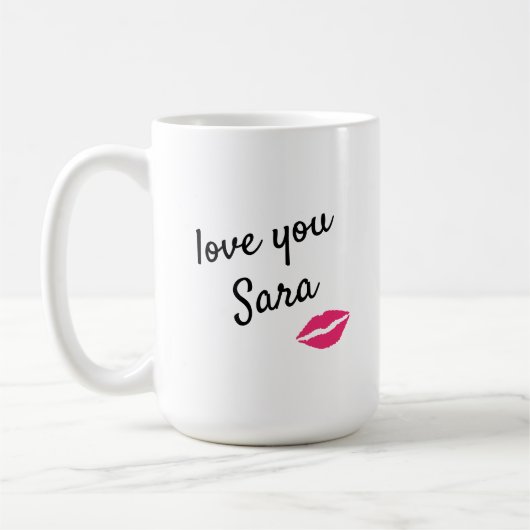 Vous aimez, câlins personnalisés et baisers mug (Gauche)