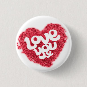 Vous aimez x rouge sur le badge du coeur blanc