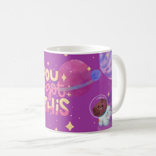 Vous avez ça" Mug à thème spatial avec un astronau (Devant droit)