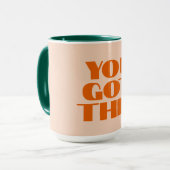 Vous avez cette Mug de calligraphie rouge rose (Devant gauche)