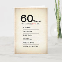 Vous avez été aimé 60 ans, Carte d'anniversaire