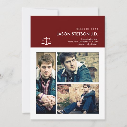 Vous avez été encadré Droit Graduation Invitation (Devant)