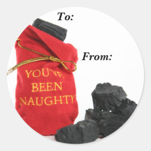 Vous avez été vilain sac de charbon étiquettes cad