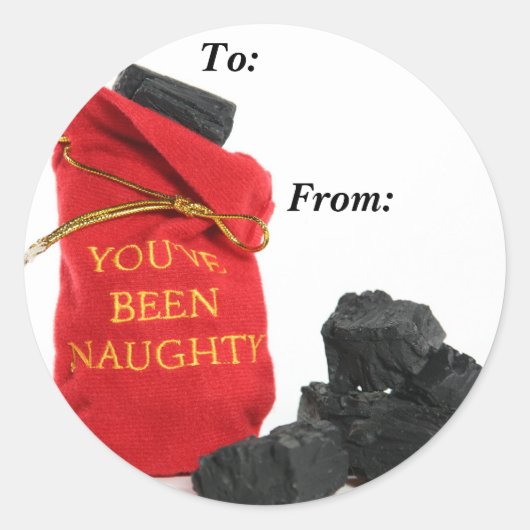 Vous avez été vilain sac de charbon étiquettes cad (Devant)