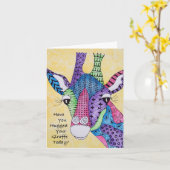 Vous avez étreints votre carte de note de girafe (Fleur jaune)