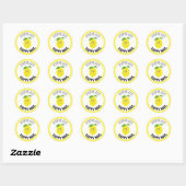 Vous avez Happy Mail Lemon Yellow Round Sticker (Feuille)