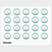 Vous avez Happy Mail Round Sticker Turquoise (Feuille)