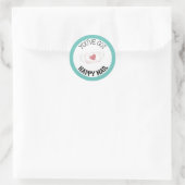 Vous avez Happy Mail Round Sticker Turquoise (Sac)