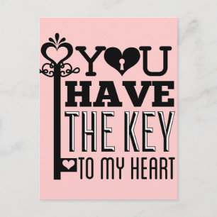 Vous avez la clé de ma carte postale rose coeur