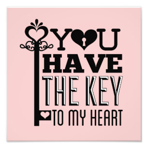 Vous avez la clé de mon coeur Pink Photo Print
