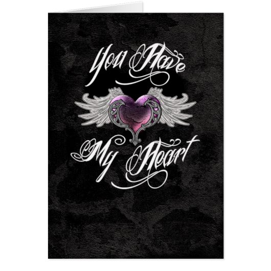 Vous Avez Ma Carte De Voeux Coeur Rose (Devant)