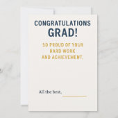 « Vous avez réussi ! » Carte de Félicitations pour (Dos)