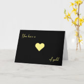 Vous avez un ♥ d'or, carte (Fleur jaune)