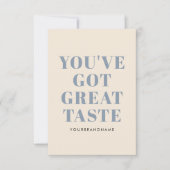 Vous avez une affaire de bon goût merci (Devant)