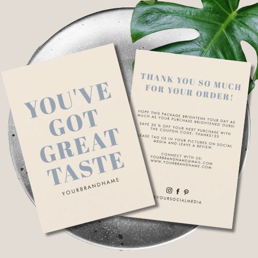 Vous avez une affaire de bon goût merci