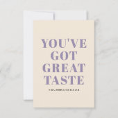Vous avez une affaire de bon goût merci (Devant)