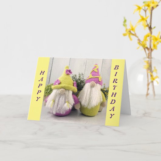 VOUS AVOIR POUR UNE CARTE D'ANNIVERSAIRE "TWIN" (Fleur jaune)