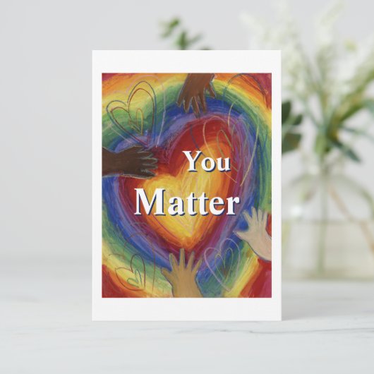 Vous Comptez Rainbow Hearts Note Cartes (Debout devant)