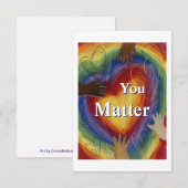 Vous Comptez Rainbow Hearts Note Cartes (Devant / Derrière)