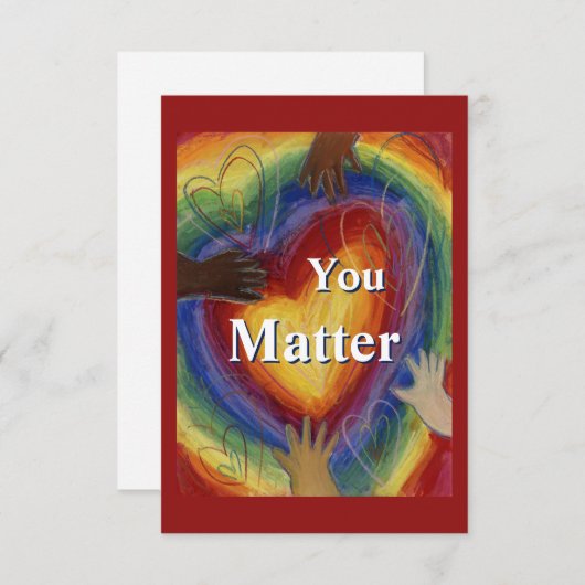 Vous Comptez Rainbow Hearts Note Cartes (Devant / Derrière)