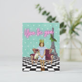 Vous Devez Donner Du Pouvoir À Girl Pop Art Carte  (Debout devant)